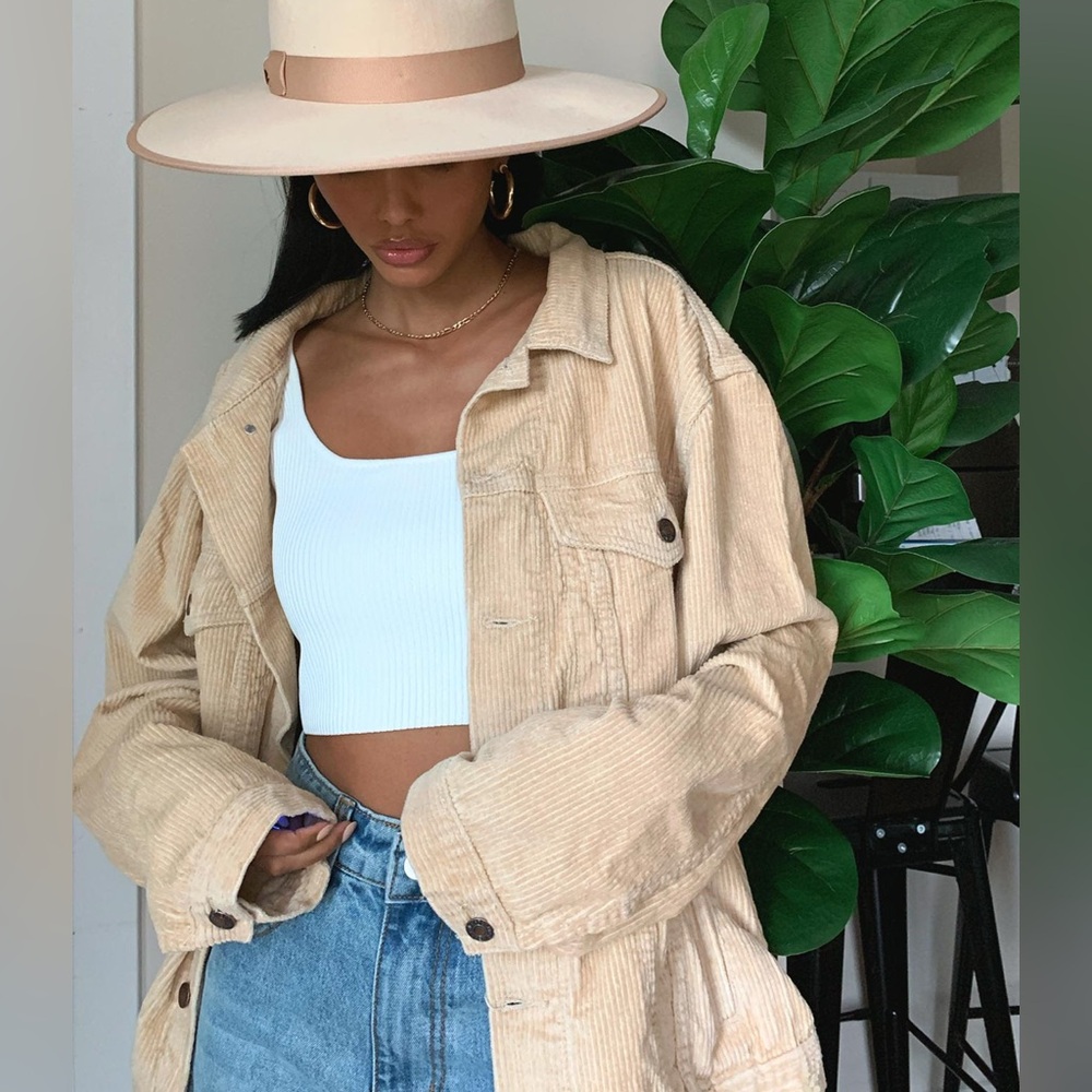 Western Cord Jacket Beige